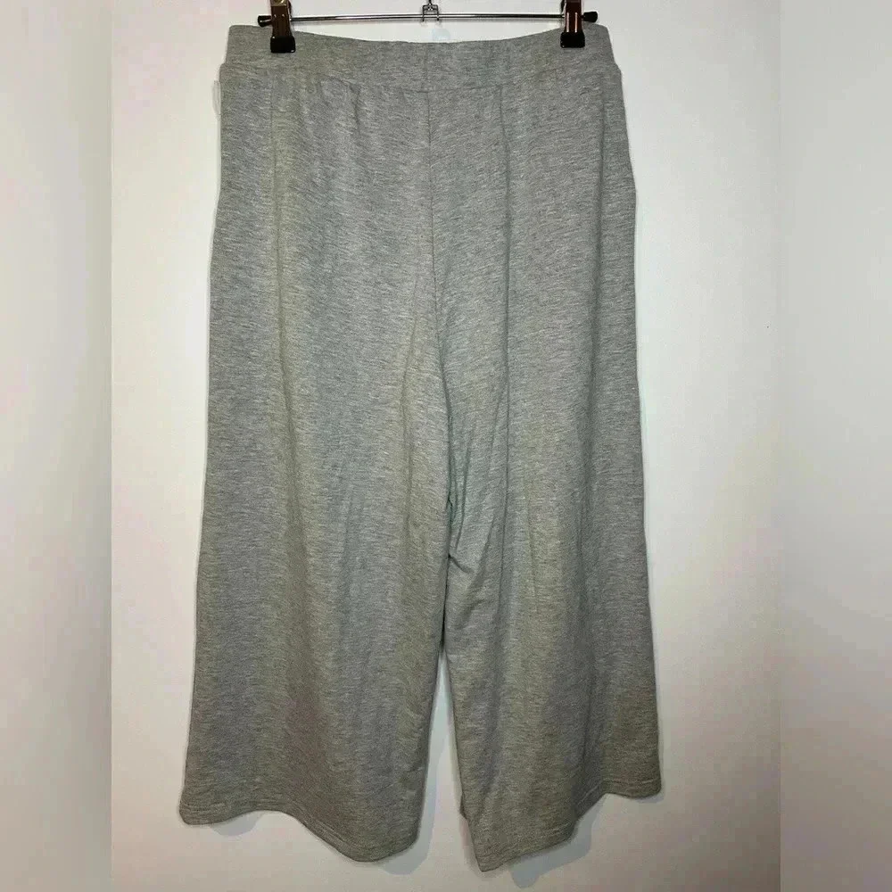 Women’s Rae Dunn Gray Chino Stretchy Waist Ankle Bermuda Pants With Pockets LG - Picture 2 of 4